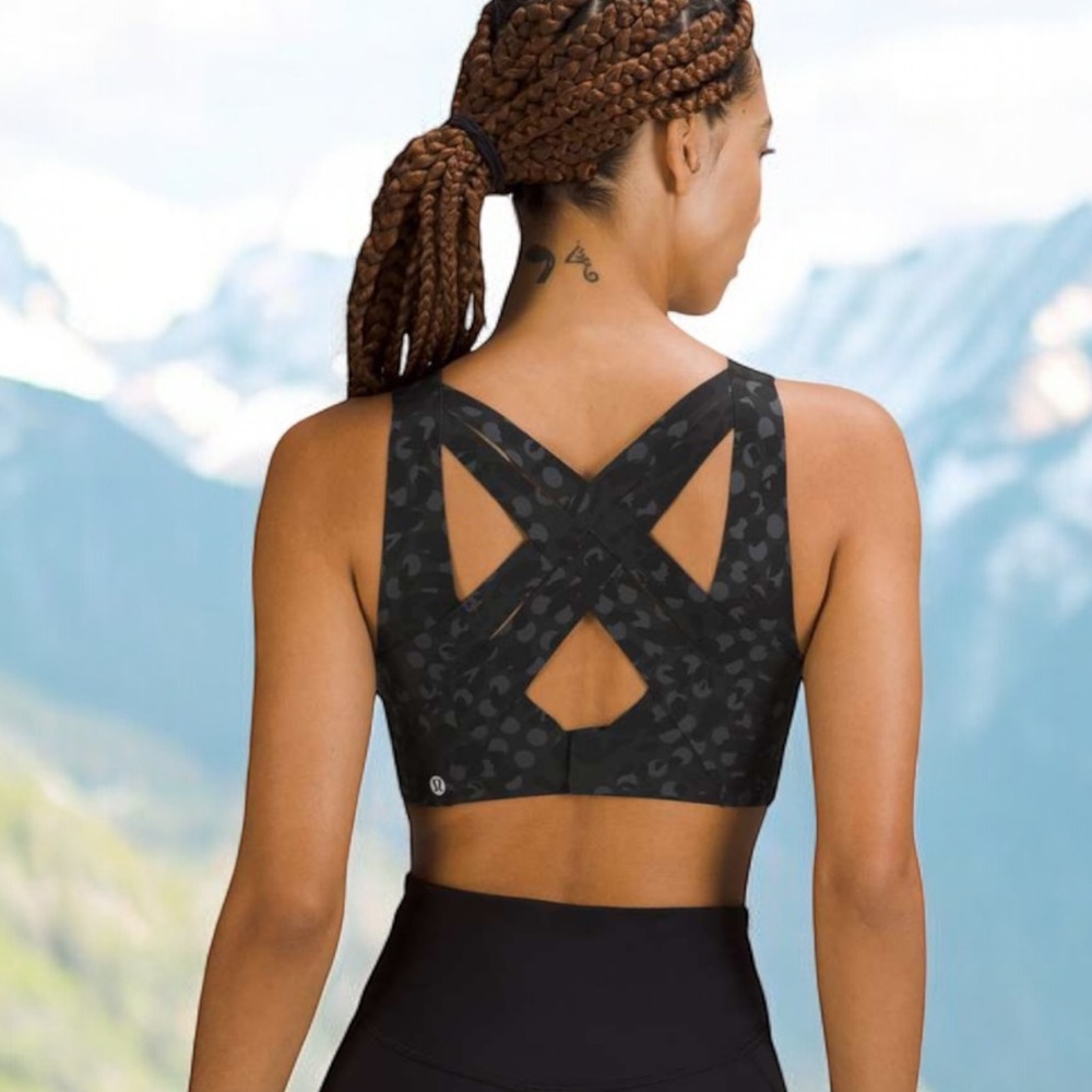 Lululemon Enlite Bra Weave High Support in Primal Dot Black Multi Sz 38DD - Picture 2 of 8